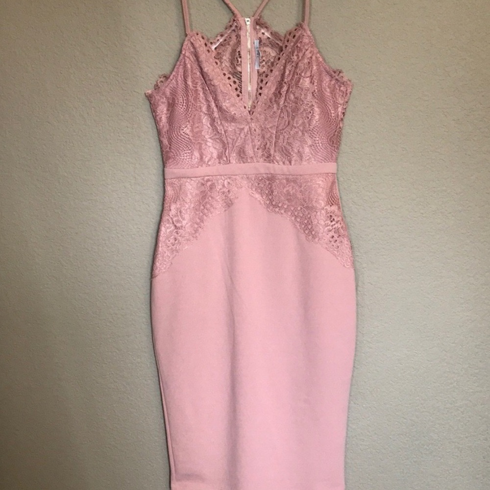 Pink mauve lace dress